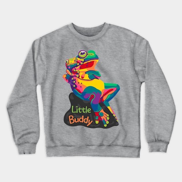 Little Buddy Tree Frog Crewneck Sweatshirt by Slightly Unhinged